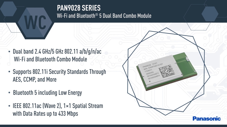 Thumbnail for NPI: PAN9028 Series Wi-Fi and Bluetooth® 5 Dual Band Combo Module